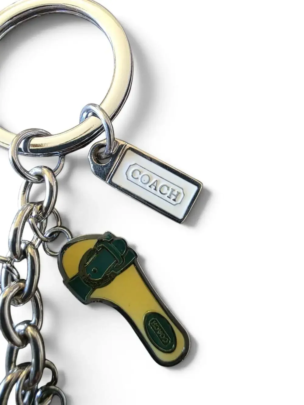Vintage Coach Yellow Enamel Sandal Flip Flop Charm Keychain Bag Charm Y2K Rare